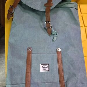 Herschel Supply Company Teal Backpack with Brown Straps